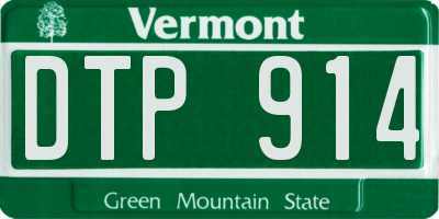 VT license plate DTP914