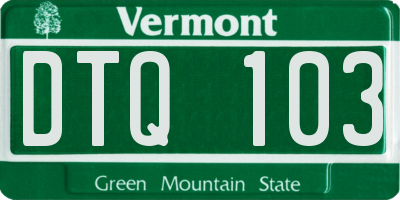 VT license plate DTQ103