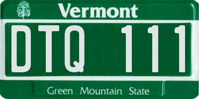 VT license plate DTQ111