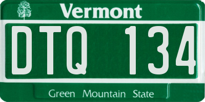 VT license plate DTQ134
