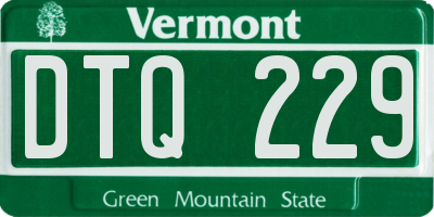 VT license plate DTQ229