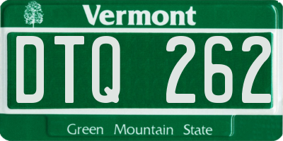 VT license plate DTQ262