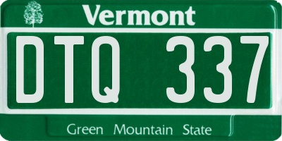 VT license plate DTQ337