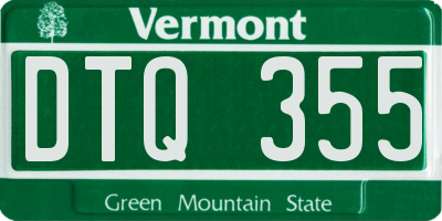 VT license plate DTQ355