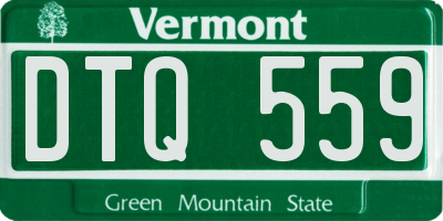 VT license plate DTQ559