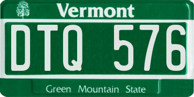 VT license plate DTQ576