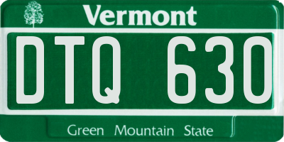 VT license plate DTQ630