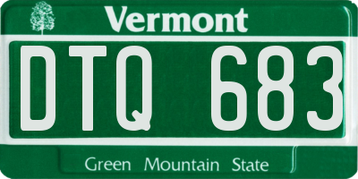 VT license plate DTQ683