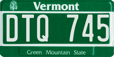VT license plate DTQ745