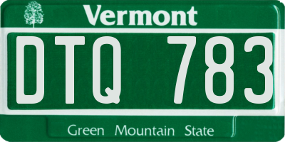 VT license plate DTQ783