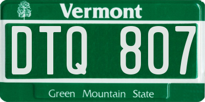 VT license plate DTQ807