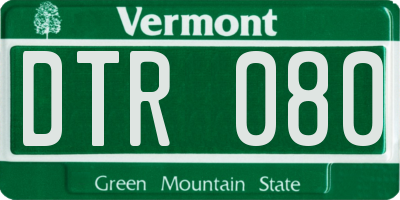 VT license plate DTR080