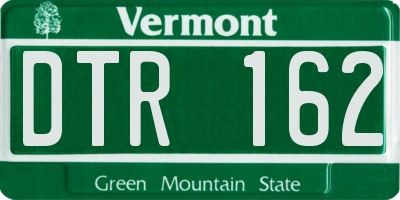 VT license plate DTR162