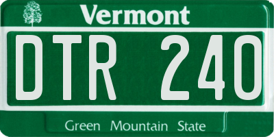 VT license plate DTR240