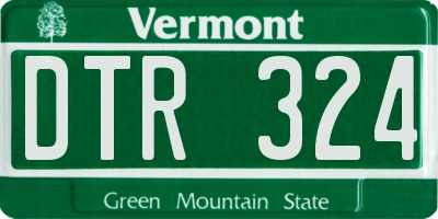 VT license plate DTR324