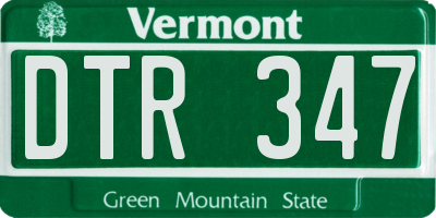 VT license plate DTR347