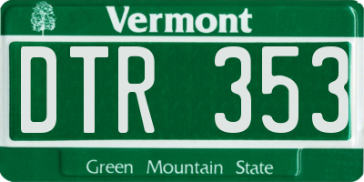 VT license plate DTR353