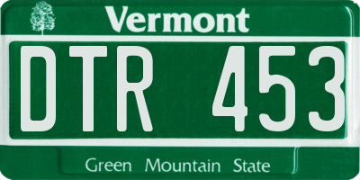 VT license plate DTR453