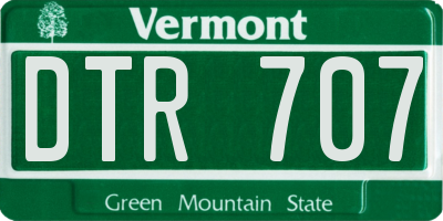 VT license plate DTR707
