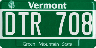 VT license plate DTR708