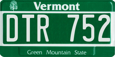 VT license plate DTR752