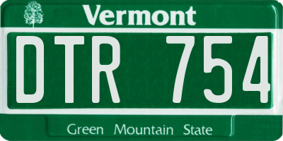 VT license plate DTR754