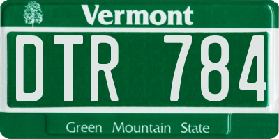 VT license plate DTR784