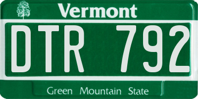 VT license plate DTR792