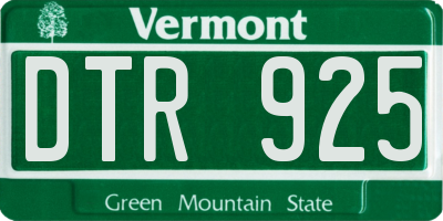 VT license plate DTR925