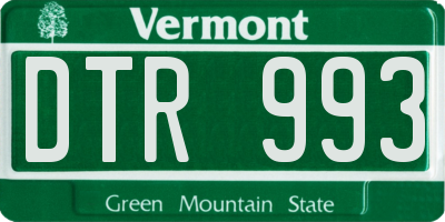 VT license plate DTR993