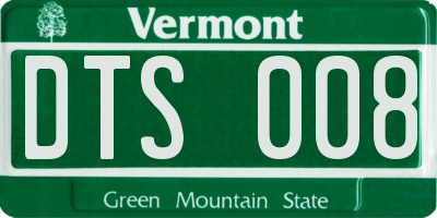 VT license plate DTS008