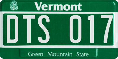 VT license plate DTS017