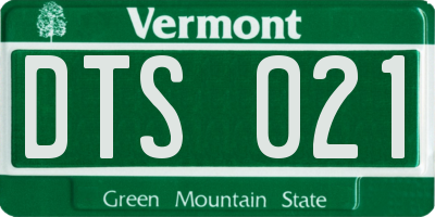 VT license plate DTS021