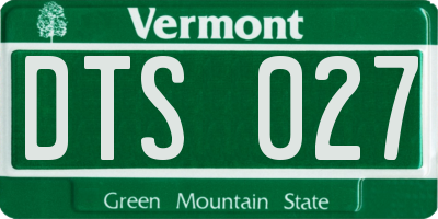 VT license plate DTS027