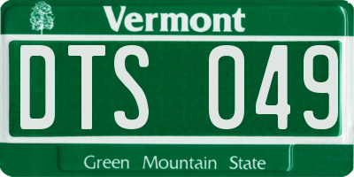 VT license plate DTS049
