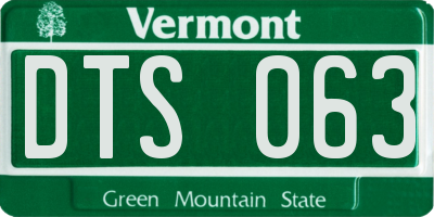 VT license plate DTS063
