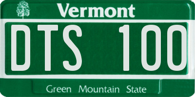 VT license plate DTS100