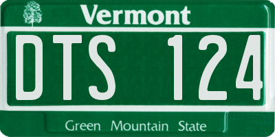 VT license plate DTS124