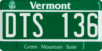 VT license plate DTS136