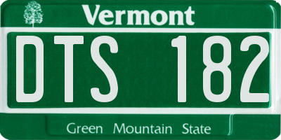VT license plate DTS182