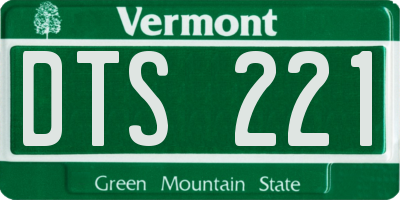 VT license plate DTS221