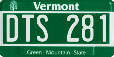 VT license plate DTS281