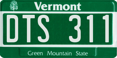 VT license plate DTS311
