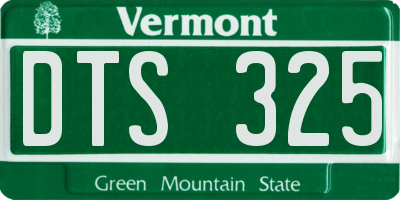 VT license plate DTS325