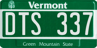 VT license plate DTS337