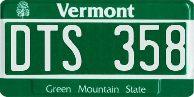 VT license plate DTS358