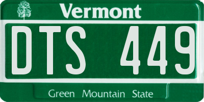 VT license plate DTS449