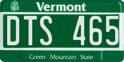 VT license plate DTS465