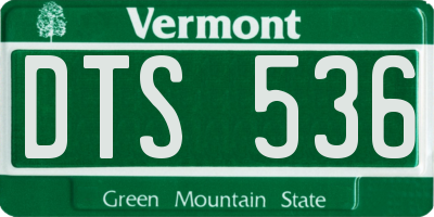 VT license plate DTS536