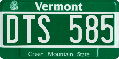 VT license plate DTS585